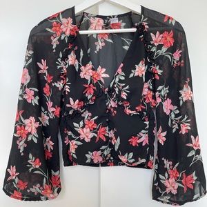 Summer soft material flower top woman shirt
